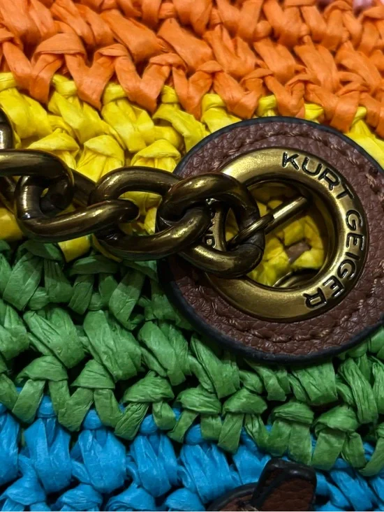 Kurt Geiger Chelsea Rainbow Stripe Fringe Tote - Picture 12 of 12